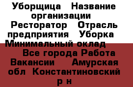 Уборщица › Название организации ­ Ресторатор › Отрасль предприятия ­ Уборка › Минимальный оклад ­ 8 000 - Все города Работа » Вакансии   . Амурская обл.,Константиновский р-н